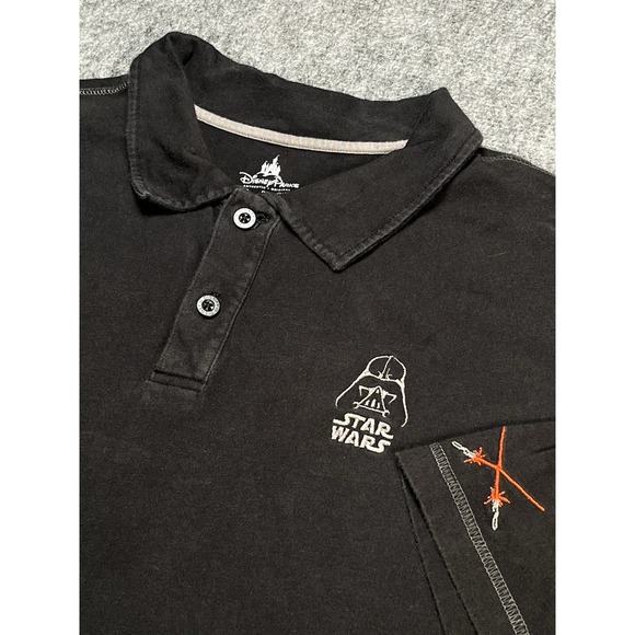 Other - Star Wars Shirt Mens 2XLG Black Polo Disney Parks Darth Vader Lightsaber